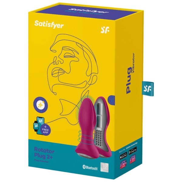 SATISFYER - APPLICATION DE PLUG VIBRANT ROTATOR PLUG 2+ ROUGE - – Image 5