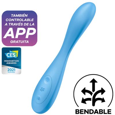 SATISFYER - APPLICATION MULTI VIBRATEUR G-SPOT FLEX 4+ BLEU -