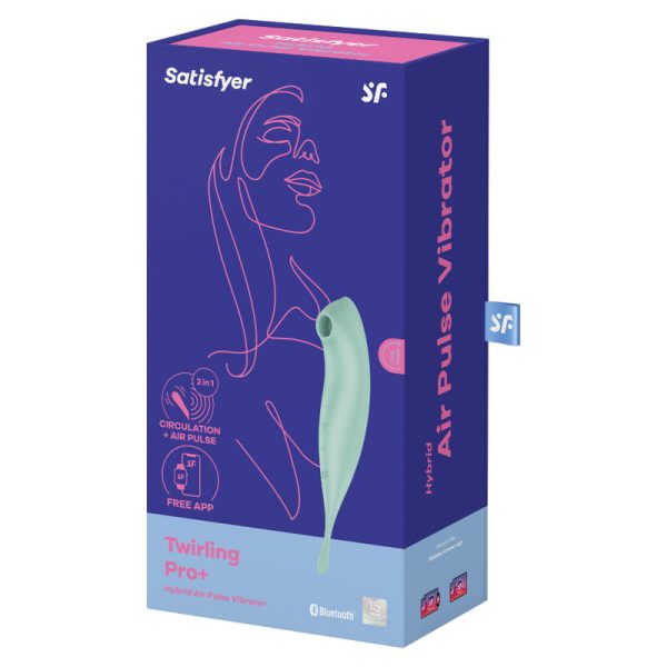 SATISFYER - APPLICATION DE STIMULATEUR ET VIBRATEUR TWIRLING PRO+ VERT - – Image 3
