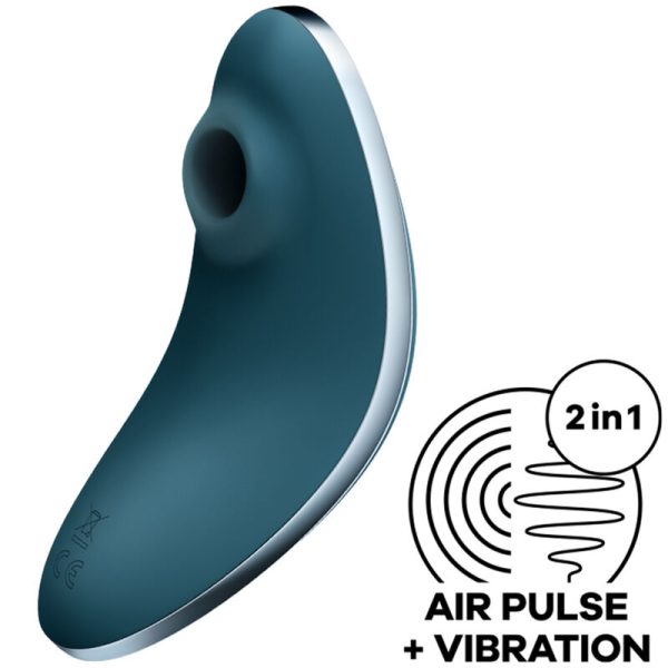 SATISFYER - VULVA LOVER 1 STIMULATEUR ET VIBRATEUR AIR PULSE BLEU -