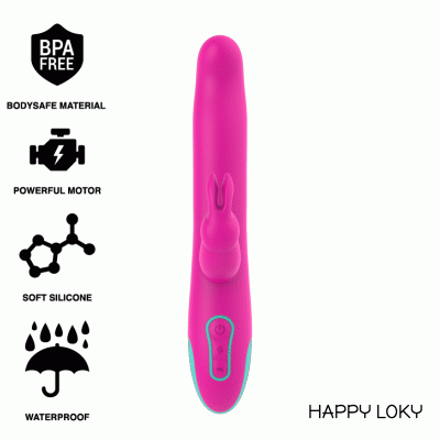 HAPPY LOKY - PLUTO LAPIN VIBRATEUR ET ROTATEUR WATCHME TECHNOLOGIE SANS FIL COMPATIBLE -