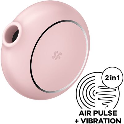 SATISFYER - STIMULATEUR ET VIBRATEUR DOUBLE AIR PULSE PRO TO GO 3 ROSE -