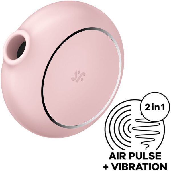 SATISFYER - STIMULATEUR ET VIBRATEUR DOUBLE AIR PULSE PRO TO GO 3 ROSE -
