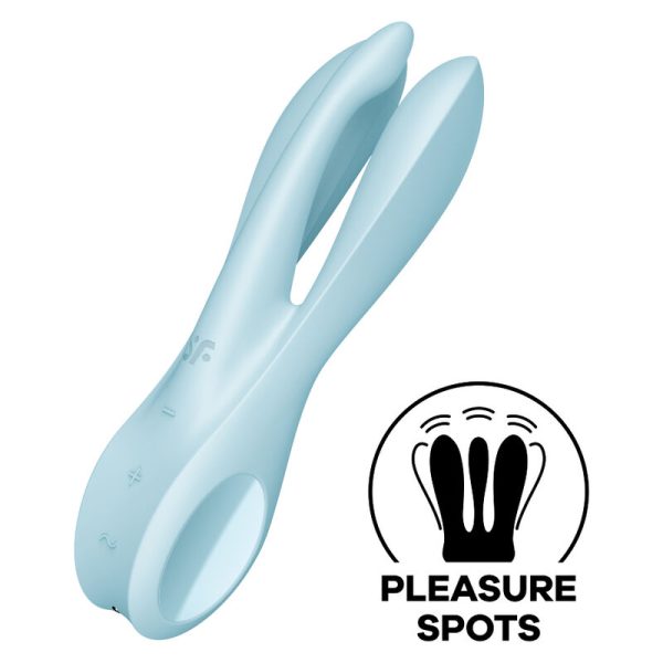SATISFYER - VIBRATEUR THREESOME 1 BLEU -