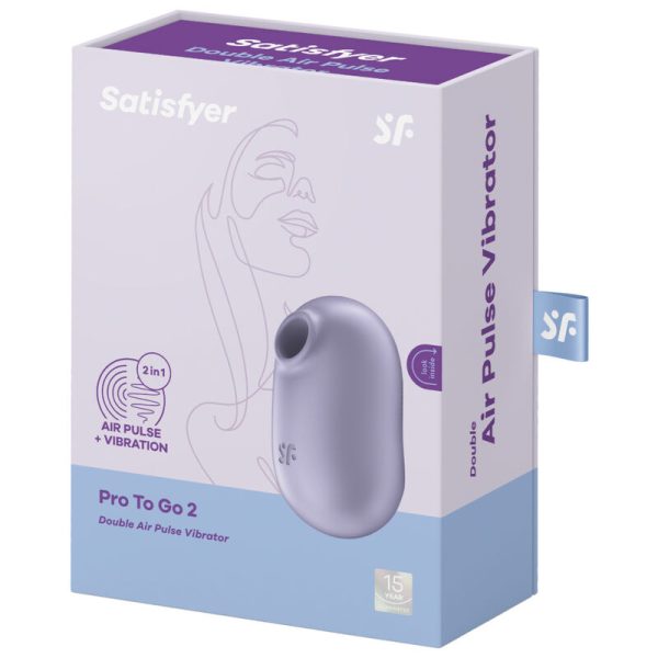 SATISFYER - STIMULATEUR ET VIBRATEUR DOUBLE AIR PULSE PRO TO GO 2 VIOLET - – Image 5