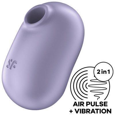 SATISFYER - STIMULATEUR ET VIBRATEUR DOUBLE AIR PULSE PRO TO GO 2 VIOLET -
