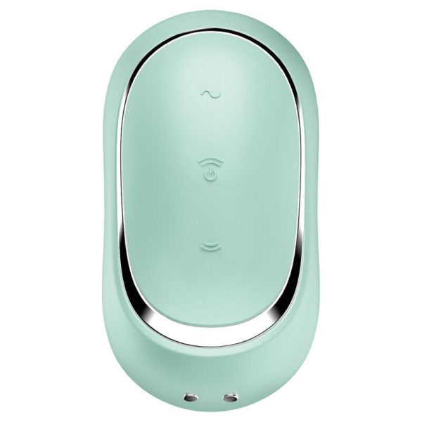SATISFYER - STIMULATEUR ET VIBRATEUR DOUBLE AIR PULSE PRO TO GO 2 VERT - – Image 4
