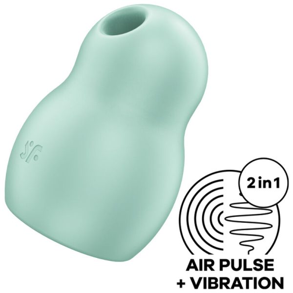 SATISFYER - STIMULATEUR ET VIBRATEUR DOUBLE AIR PULSE PRO TO GO 1 VERT -
