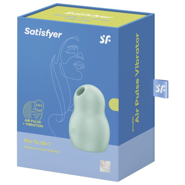 SATISFYER - STIMULATEUR ET VIBRATEUR DOUBLE AIR PULSE PRO TO GO 1 VERT - – Image 4