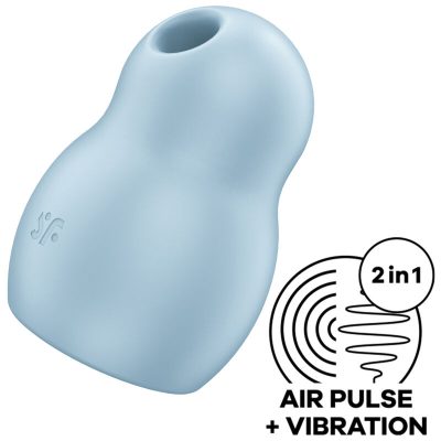 SATISFYER - STIMULATEUR ET VIBRATEUR DOUBLE AIR PULSE PRO TO GO 1 BLEU -