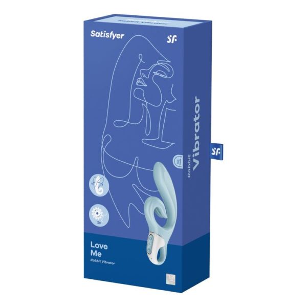 SATISFYER - LOVE ME RABBIT VIBRATION BLEU - – Image 5