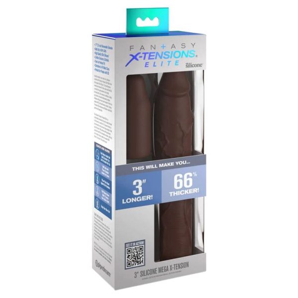 FANTASY X- TENSIONS - PIPEDREAMS SLEEVE 22,86 CM + 7,62 CM PLUG BROWN - – Image 3
