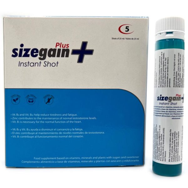 500 COSMETICS - SIZEGAIN PLUS INSTANT SHOT MALE ENERGIZER 5 UNITS - – Image 2
