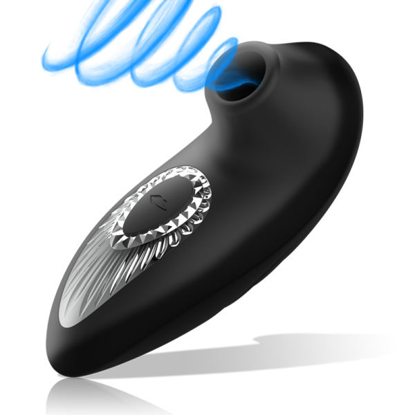 BLACK&SILVER - DRAKE DELUXE SUCKING VIBE RECHARGEABLE SILICONE NOIR - – Image 3