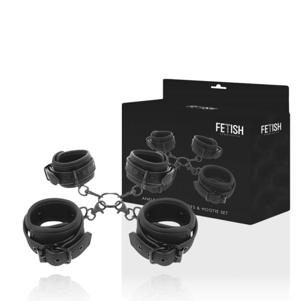 FETISH SUBMISSIVE - ENSEMBLE DE MENOTTES POUR MAINS ET CHEVILLES AVEC DOUBLURE EN NOPRÈNE -