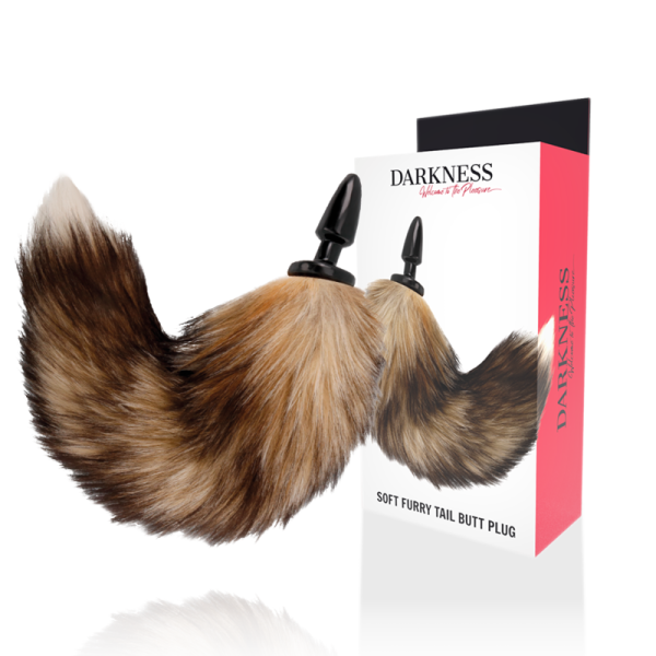 DARKNESS - QUEUE NATURELLE AVEC PLUG ANAL EN SILICONE 10 CM -