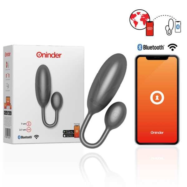 ONINDER - ŒUF VIBRANT DENVER NOIR 7 X 2,7 CM APPLICATION GRATUITE - – Image 2