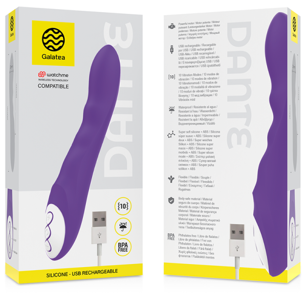 GALATEA - VIBRATEUR DANTE LILAS COMPATIBLE AVEC LA TECHNOLOGIE SANS FIL WATCHME - – Image 3