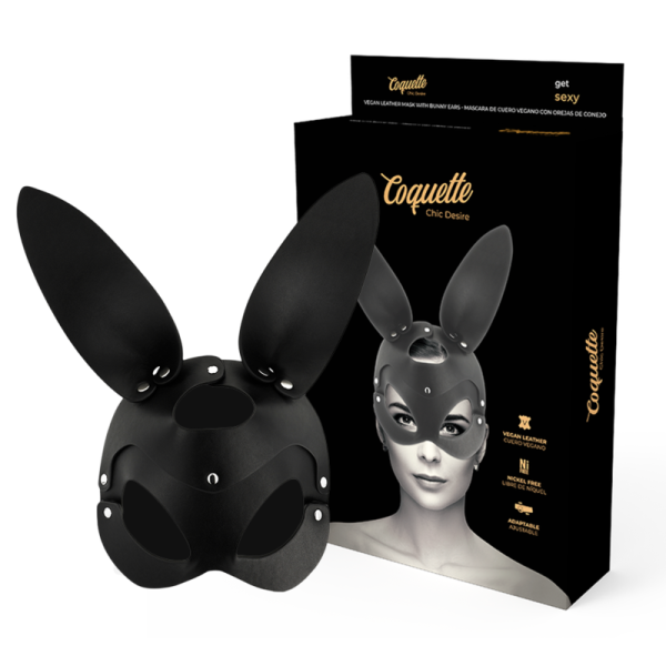 COQUETTE CHIC DESIRE - MASQUE EN CUIR VEGAN AVEC OREILLES DE LAPIN -