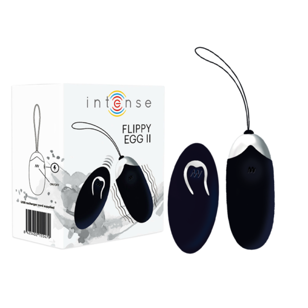 INTENSE - OEUF VIBRANT FLIPPY II AVEC TÉLÉCOMMANDE NOIR -