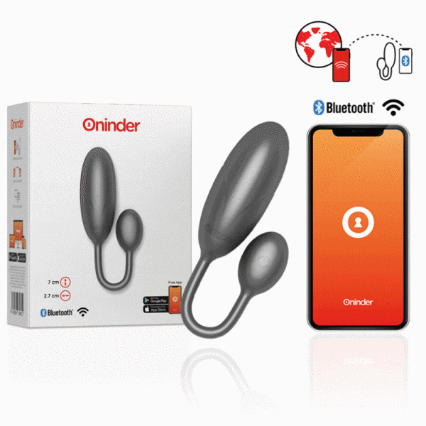 ONINDER - ŒUF VIBRANT DENVER NOIR 7 X 2,7 CM APPLICATION GRATUITE -