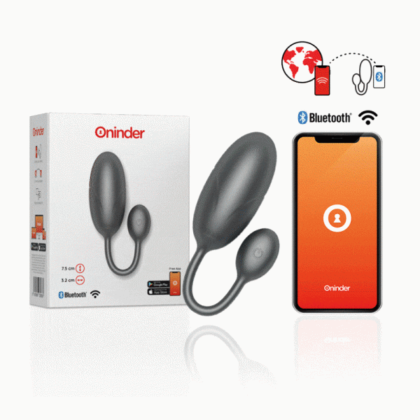 ONINDER - OEUF VIBRANT TOKYO NOIR 7,5 X 3,2 CM APPLICATION GRATUITE -