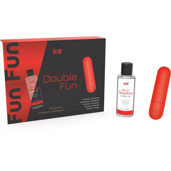 INTT RELEASES - KIT DOUBLE FUN AVEC BULLET VIBRANT ET GEL DE MASSAGE À LA FRAISE - – Image 3