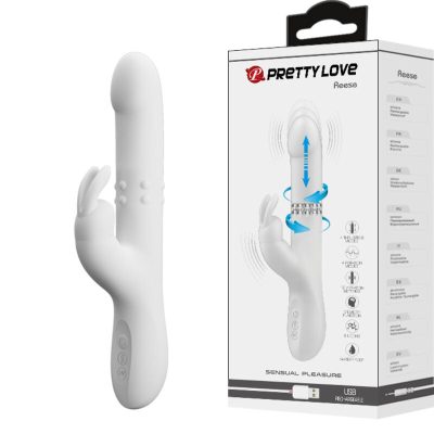 PRETTY LOVE - VIBRATEUR REESE AVEC ROTATION ARGENTÉE -