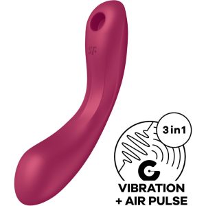 SATISFYER - CURVE TRINITY 1 AIR PULSE VIBRATION ROUGE -