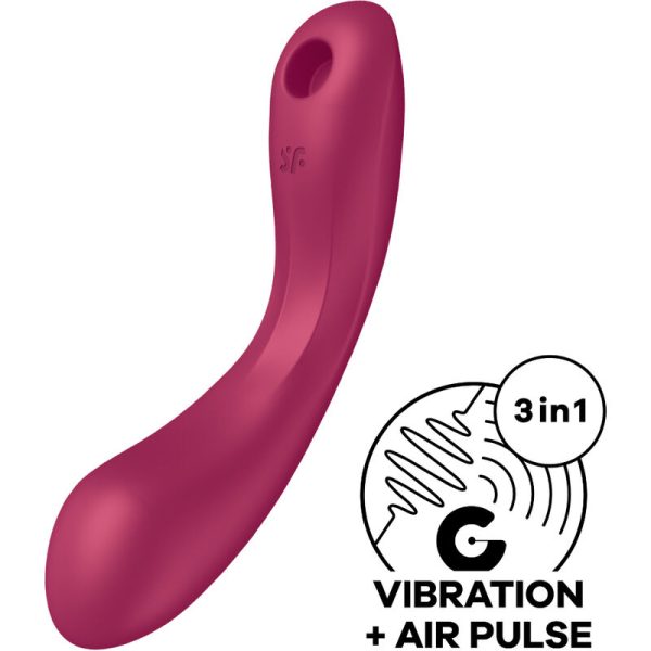 SATISFYER - CURVE TRINITY 1 AIR PULSE VIBRATION ROUGE -