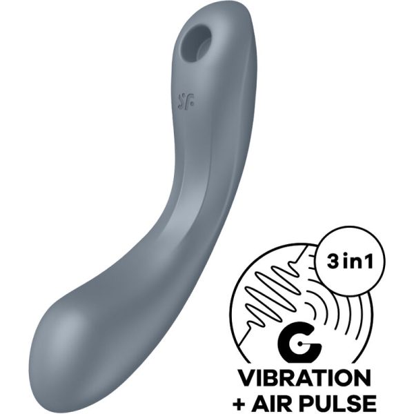 SATISFYER - CURVE TRINITY 1 AIR PULSE VIBRATION GRIS -