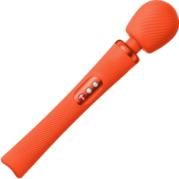 FUN FACTORY - VIM SILICONE RECHARGEABLE VIBRANT LESTÉ RUMBLE WAND SUNRISE ORANGE -