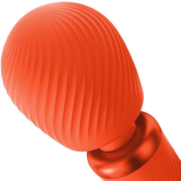 FUN FACTORY - VIM SILICONE RECHARGEABLE VIBRANT LESTÉ RUMBLE WAND SUNRISE ORANGE - – Image 3