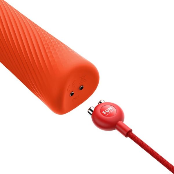 FUN FACTORY - VIM SILICONE RECHARGEABLE VIBRANT LESTÉ RUMBLE WAND SUNRISE ORANGE - – Image 4