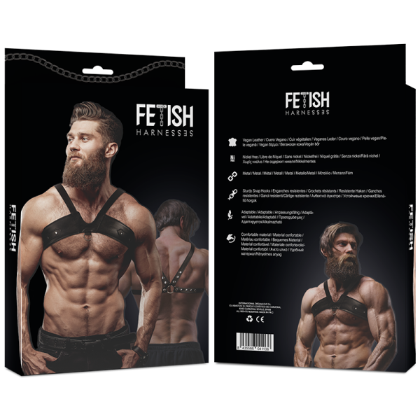 FETISH SUBMISSIVE ATTITUDE - HARNAIS POITRINE EN CUIR ÉCOLOGIQUE BRIGADE POUR HOMMES - – Image 3