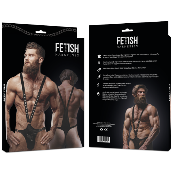 FETISH SUBMISSIVE ATTITUDE - HARNAIS EN CUIR ÉCOLOGIQUE EN V POUR HOMMES - – Image 6