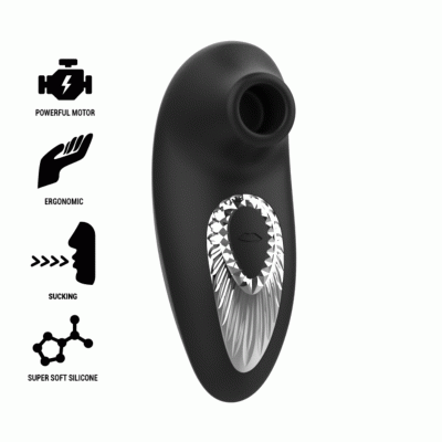 BLACK&SILVER - DRAKE DELUXE SUCKING VIBE RECHARGEABLE SILICONE NOIR -