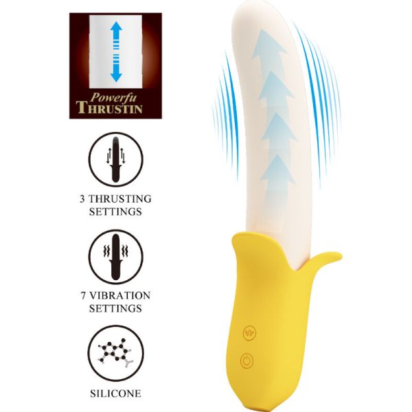 PRETTY LOVE - BANANA GEEK SUPER POWER 7 VIBRATIONS UP&DOWN SILICONE NOIR - – Image 3