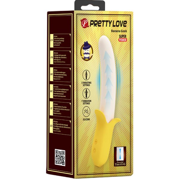PRETTY LOVE - BANANA GEEK SUPER POWER 7 VIBRATIONS UP&DOWN SILICONE NOIR - – Image 7