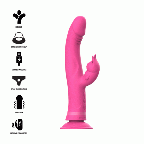 INTENSE - VIBRATEUR JULIO RABBIT SILICONE ROSE -