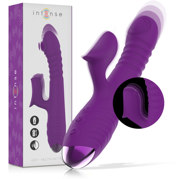 INTENSE - VIBRATEUR RECHARGEABLE MULTIFONCTION IGGY UP & DOWN AVEC STIMULATEUR CLITORAL VIOLET - – Image 2