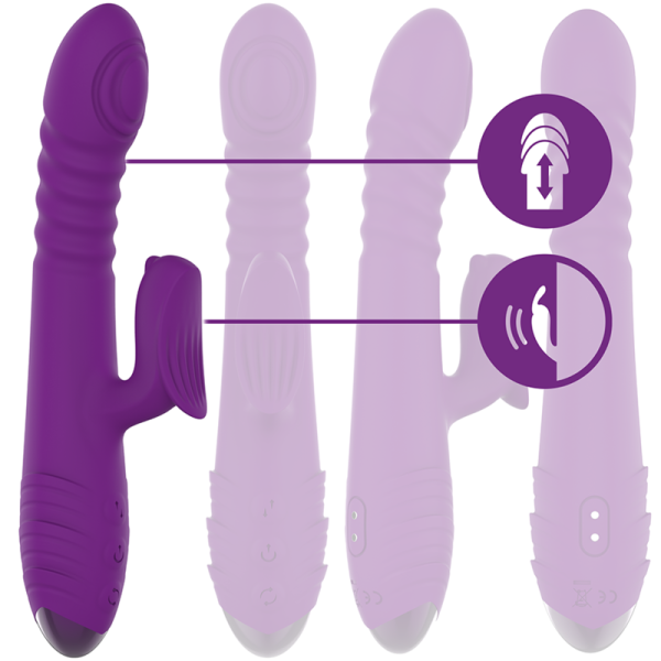 INTENSE - VIBRATEUR RECHARGEABLE MULTIFONCTION IGGY UP & DOWN AVEC STIMULATEUR CLITORAL VIOLET - – Image 3