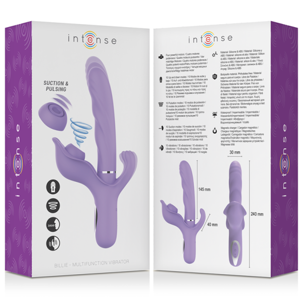 INTENSE - VIBRATEUR RECHARGEABLE MULTIFONCTION BILLIE ASPIRATION ET PULSATION VIOLET - – Image 6