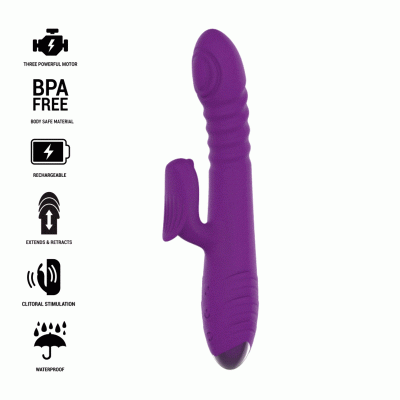 INTENSE - VIBRATEUR RECHARGEABLE MULTIFONCTION IGGY UP & DOWN AVEC STIMULATEUR CLITORAL VIOLET -