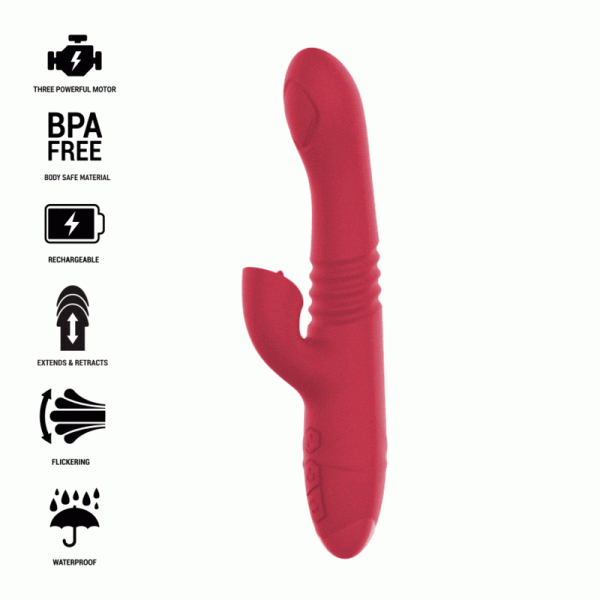 INTENSE - VIBRATEUR UP & DOWN RECHARGEABLE MULTIFONCTION DUA AVEC LANGUE ROUGE -