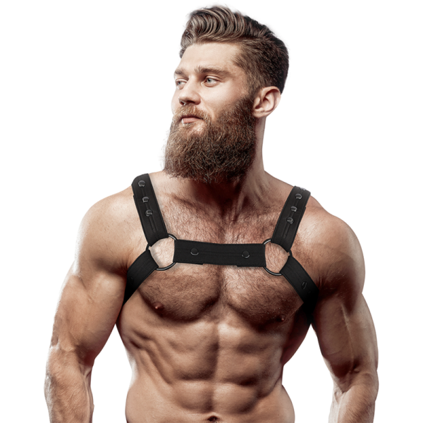 FETISH SUBMISSIVE ATTITUDE - HARNAIS DE SPORT AJUSTABLE EN NÉOPRÈNE POUR HOMMES -