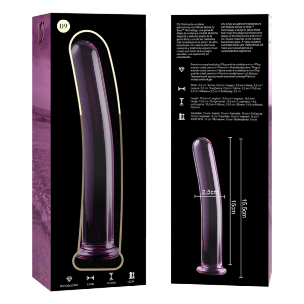 NEBULA SERIES BY IBIZA - MODÈLE 9 GODE EN VERRE BOROSILICATE ROSE 15.5 CM -O- 2.5 CM - – Image 5