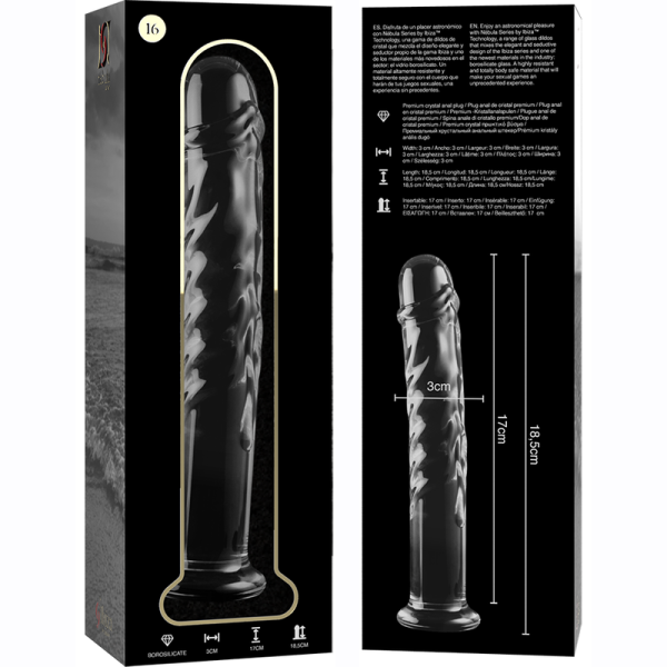 NEBULA SERIES BY IBIZA - MODÈLE 16 GODE EN VERRE BOROSILICATE CLAIR 18.5 CM -O- 3 CM - – Image 5
