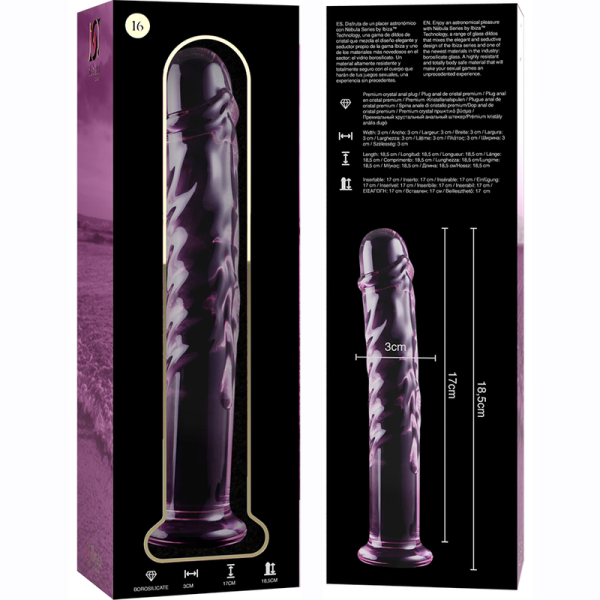 NEBULA SERIES BY IBIZA - MODÈLE 16 GODE EN VERRE BOROSILICATE ROSE 18.5 CM -O- 3 CM - – Image 5