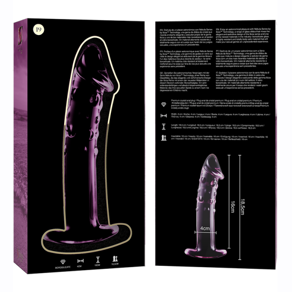 NEBULA SERIES BY IBIZA - MODÈLE 19 GODE EN VERRE BOROSILICATE ROSE 18.5 CM -O- 4 CM - – Image 5